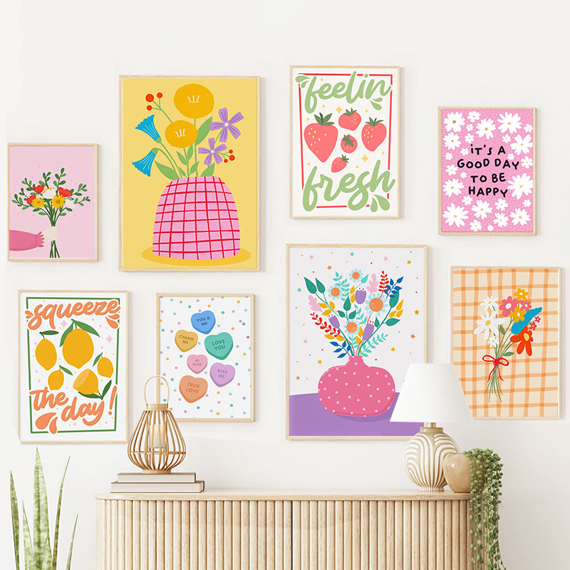 Florist Supply Vases - Boho 꽃병 꽃 잎 레몬 과일