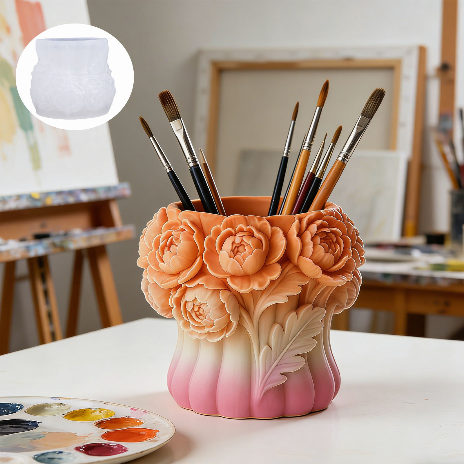 3D 장미 꽃병 실리콘 몰드 DIY 펜 홀더 보관 용기 - Florist Supply Vases 리뷰 및 가격