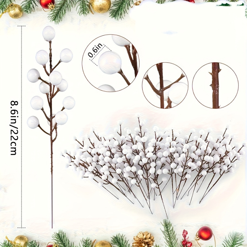 24개 인조 꽃 베리 가지- 크리스마스 트리 화환용 갈 - Florist Supply Bulk 리뷰 및 가격