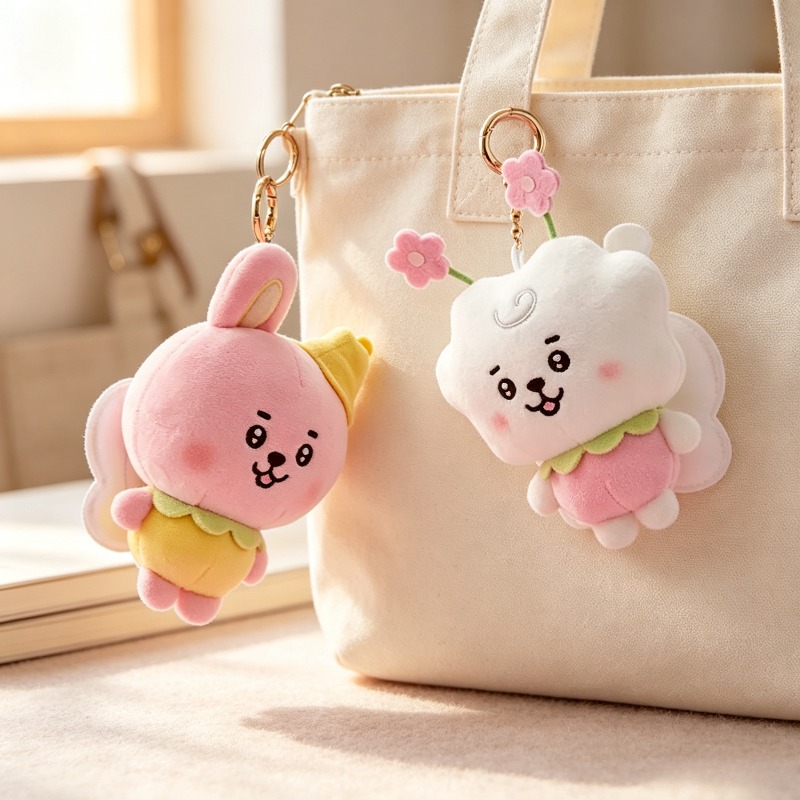 BT21 벚꽃 시리즈 봉제 인형 키링, 귀엽고 깜찍한  - Supply Florist 리뷰 및 가격
