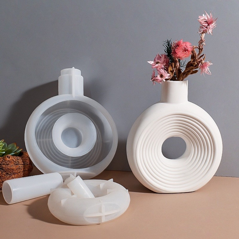 타원형 스트라이프 실리콘 꽃병 몰드 속이 빈 이지 릴리 - Florist Supply Vases 리뷰 및 가격