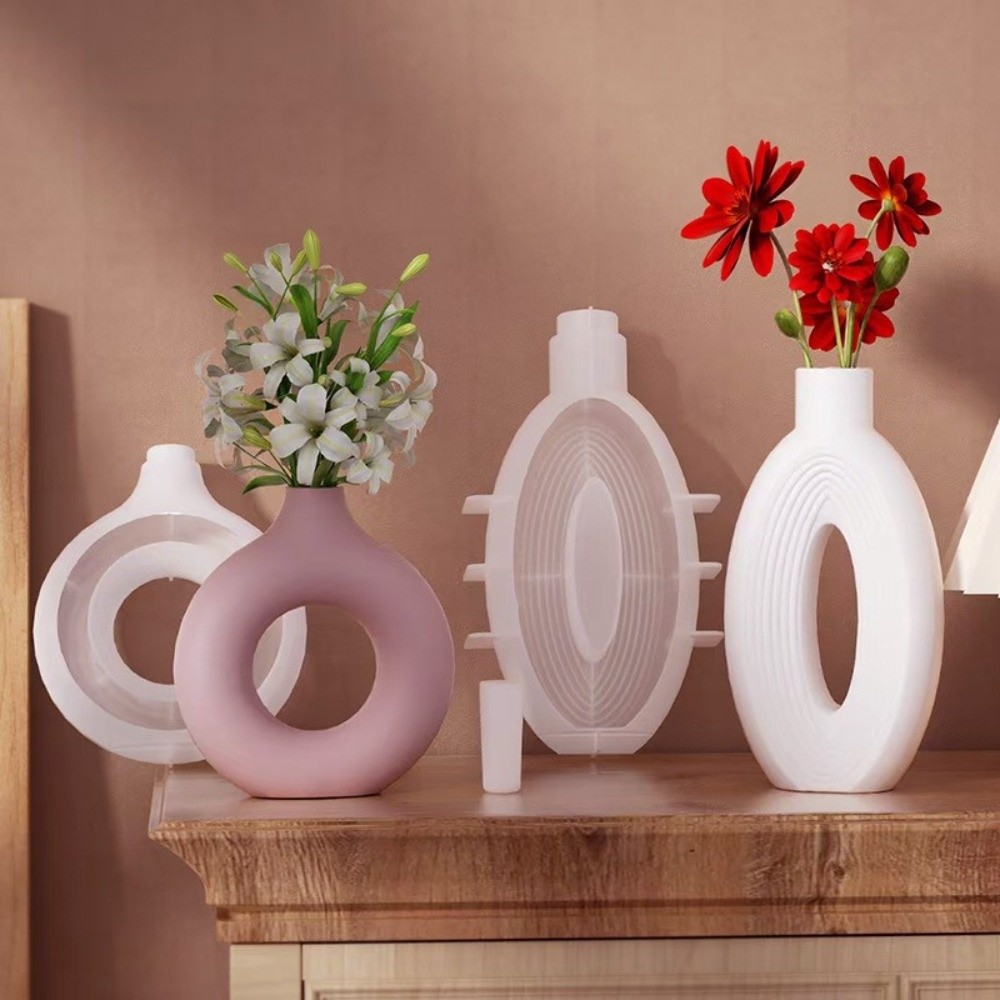 타원형 스트라이프 실리콘 꽃병 몰드 속이 빈 이지 릴리 - Florist Supply Vases 리뷰 및 가격
