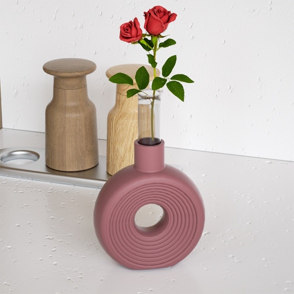 타원형 스트라이프 실리콘 꽃병 몰드 속이 빈 이지 릴리 - Florist Supply Vases 리뷰 및 가격