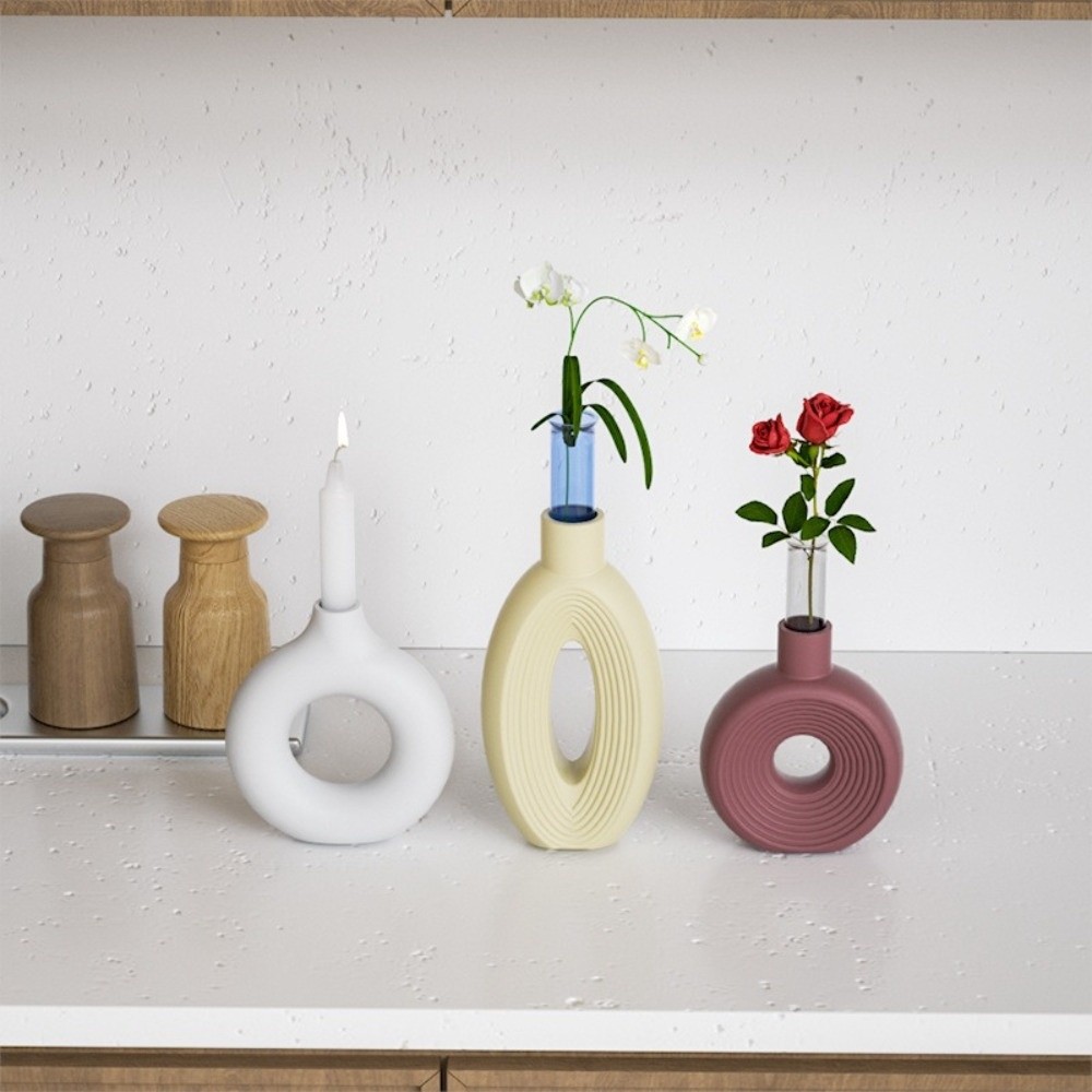 타원형 스트라이프 실리콘 꽃병 몰드 속이 빈 이지 릴리 - Florist Supply Vases 리뷰 및 가격